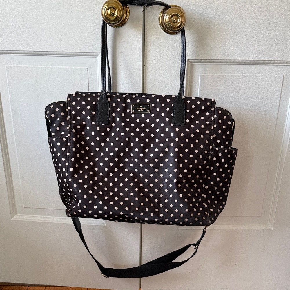 Kate Spade New York Black Polka Dot Baby diaper bag